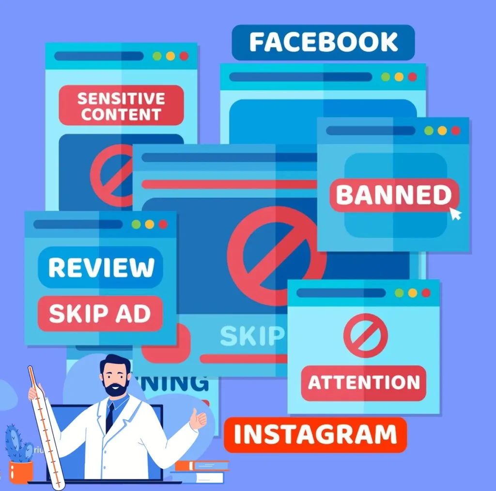 YouTube interface mockup displaying a medical advertisement for a certified healthcare provider, highlighting the required 'Verified' badge and policy-compliant ad copy for 2026.